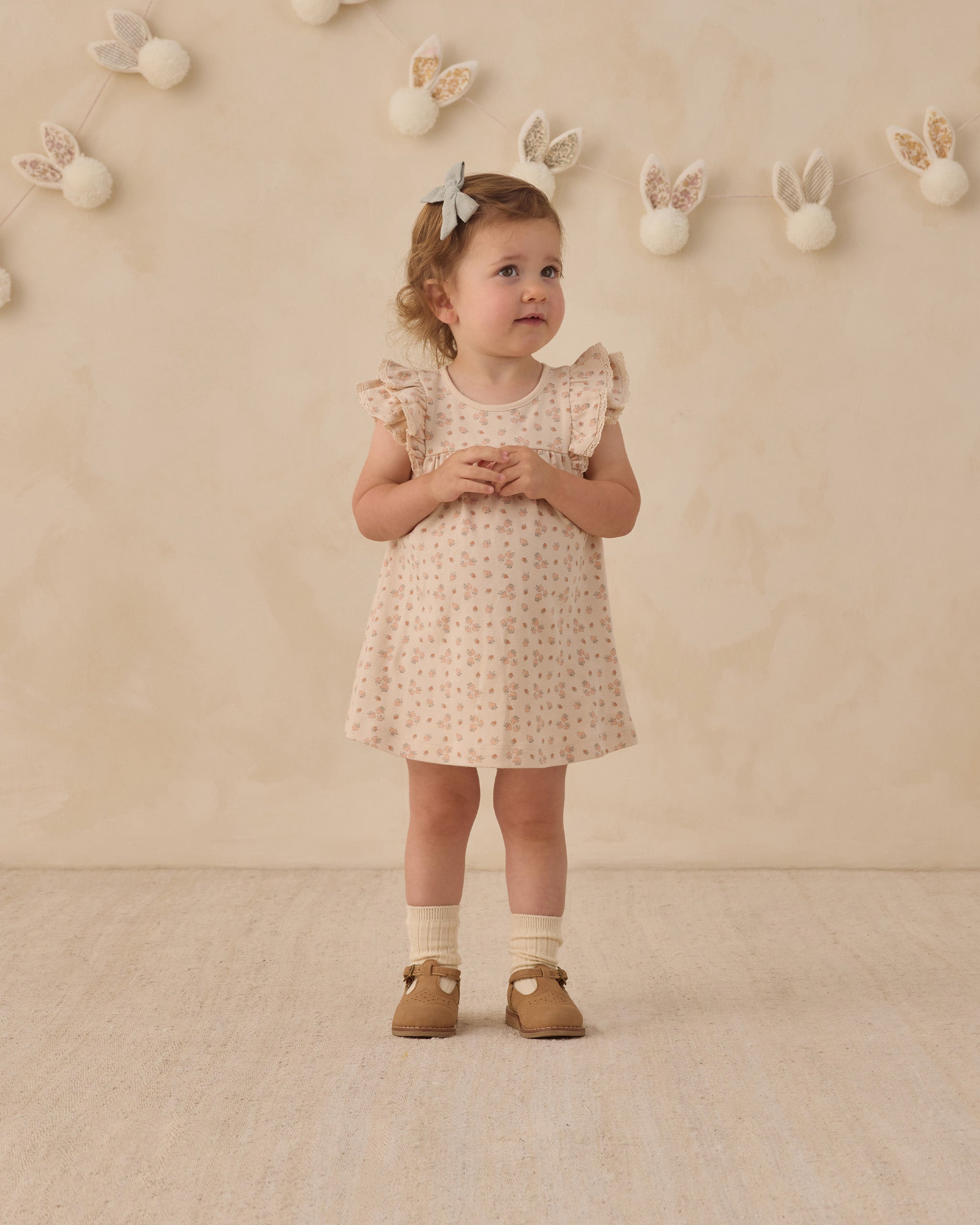 Quincy Mae Flutter Dress - Strawberries