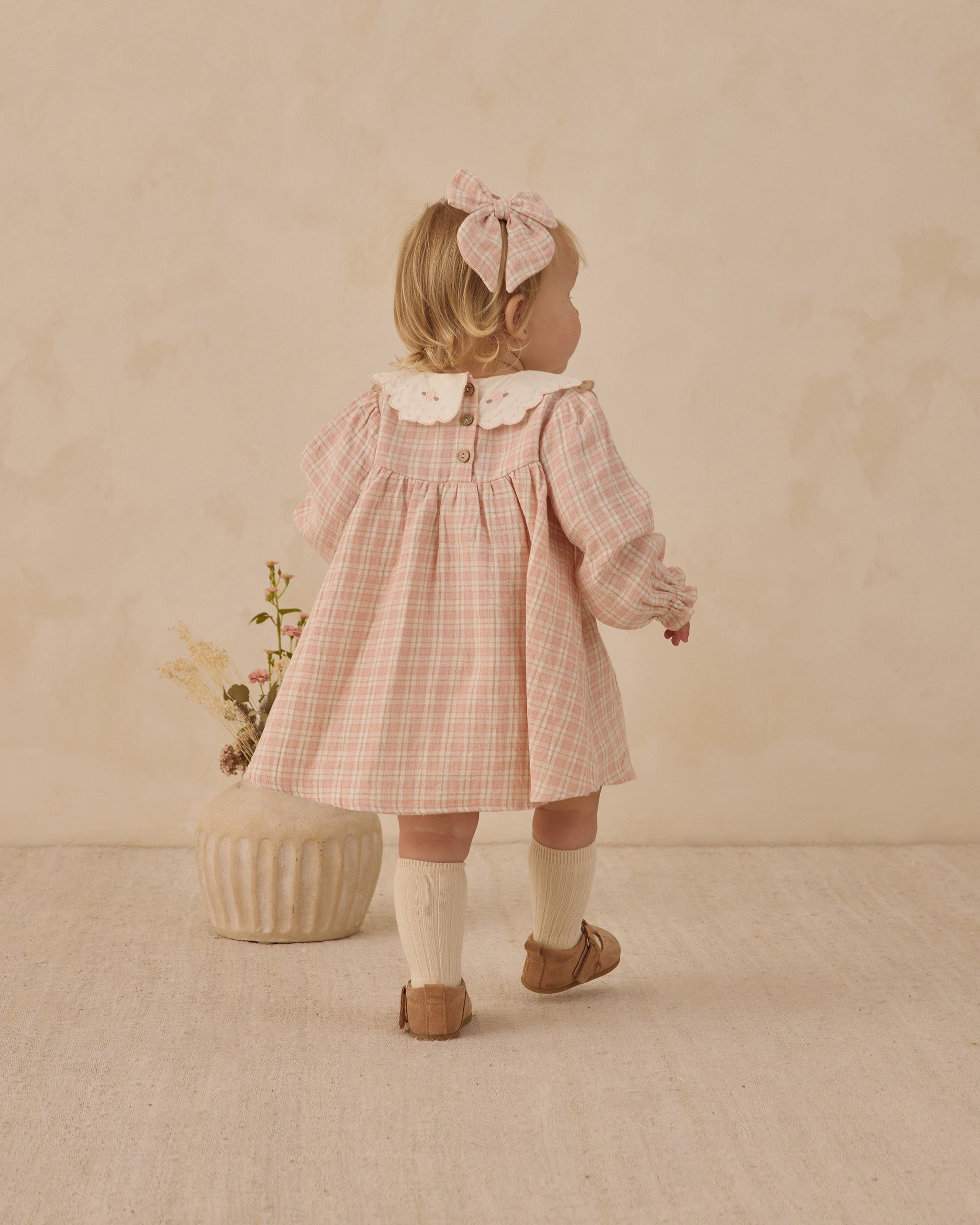 Quincy Mae Bow - Pink Plaid