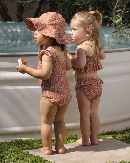 Quincy Mae Smocked Ruffle Bikini - Poppy Floral