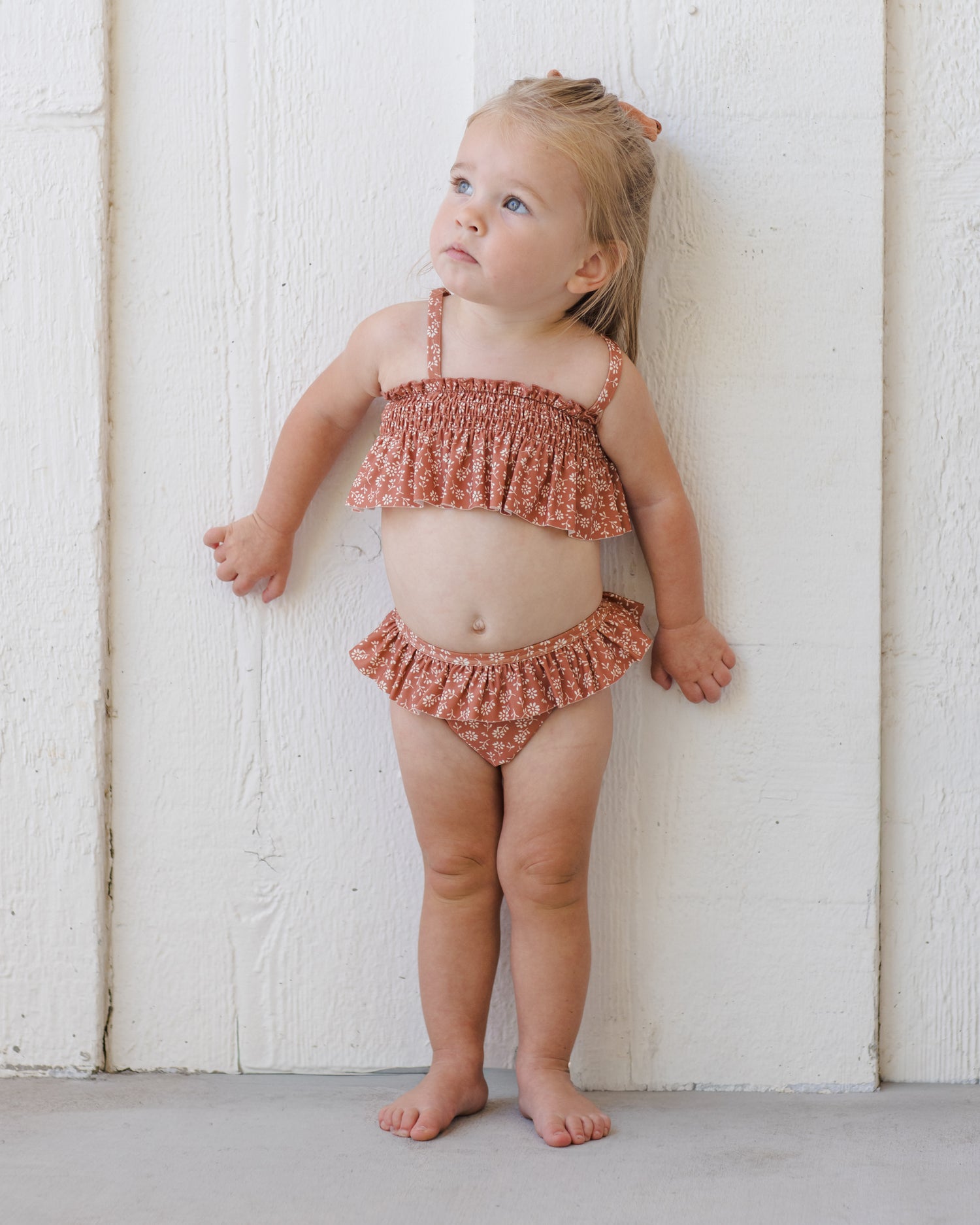 Quincy Mae Smocked Ruffle Bikini - Poppy Floral