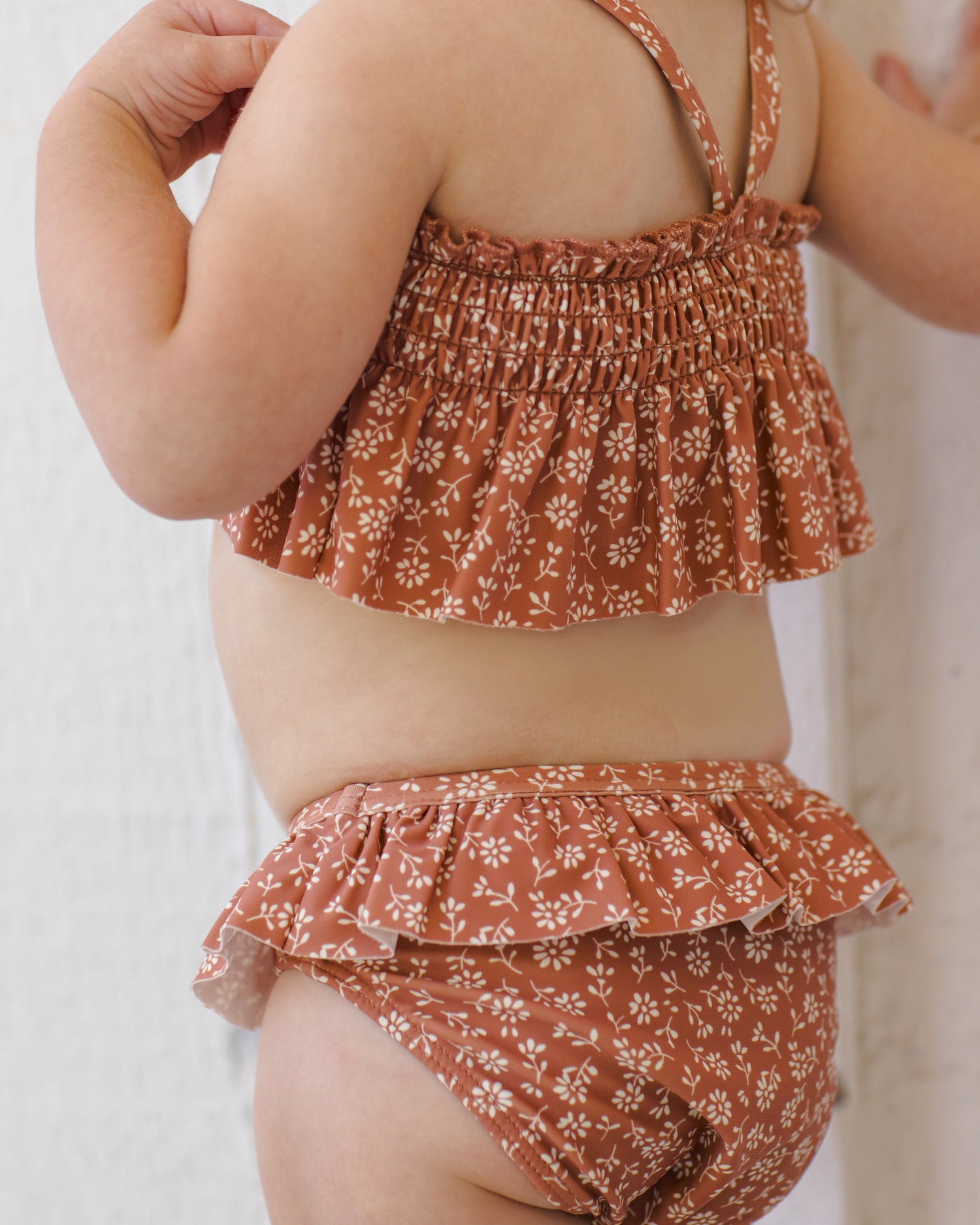 Quincy Mae Smocked Ruffle Bikini - Poppy Floral