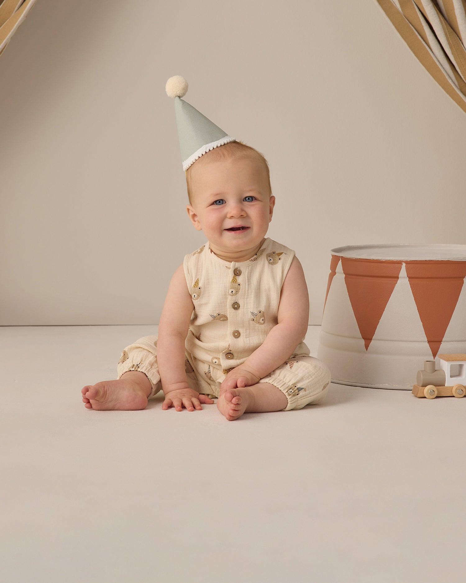 Quincy Mae Woven Jumpsuit - Party Bears