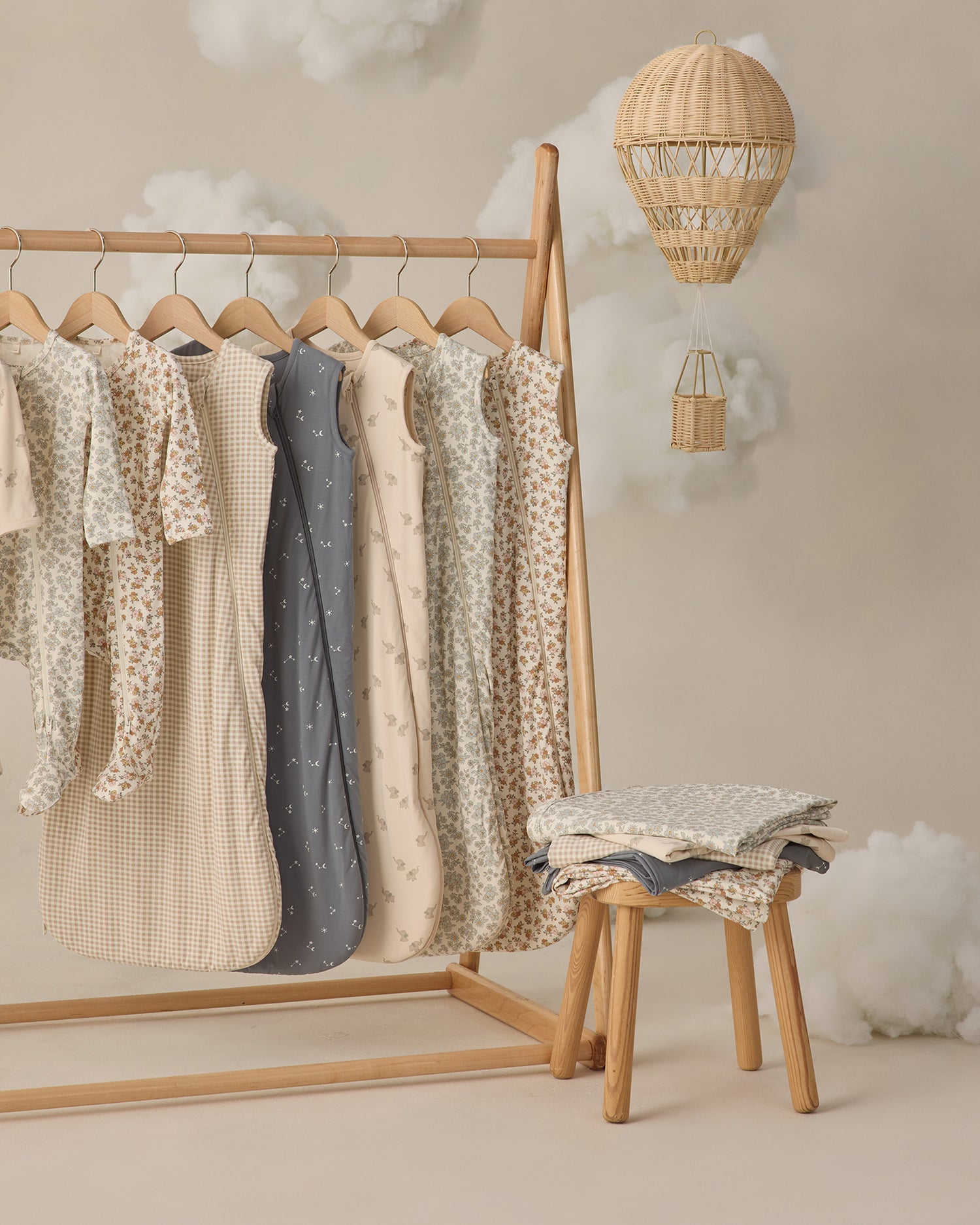 Quincy Mae Bamboo Sleep Bag - Oat Gingham