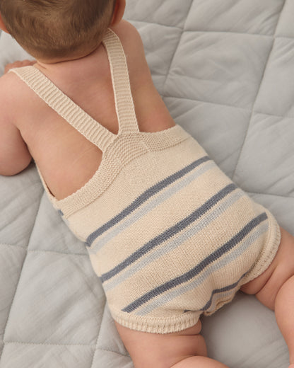 Quincy Mae Tatum Romper - Ocean Stripe