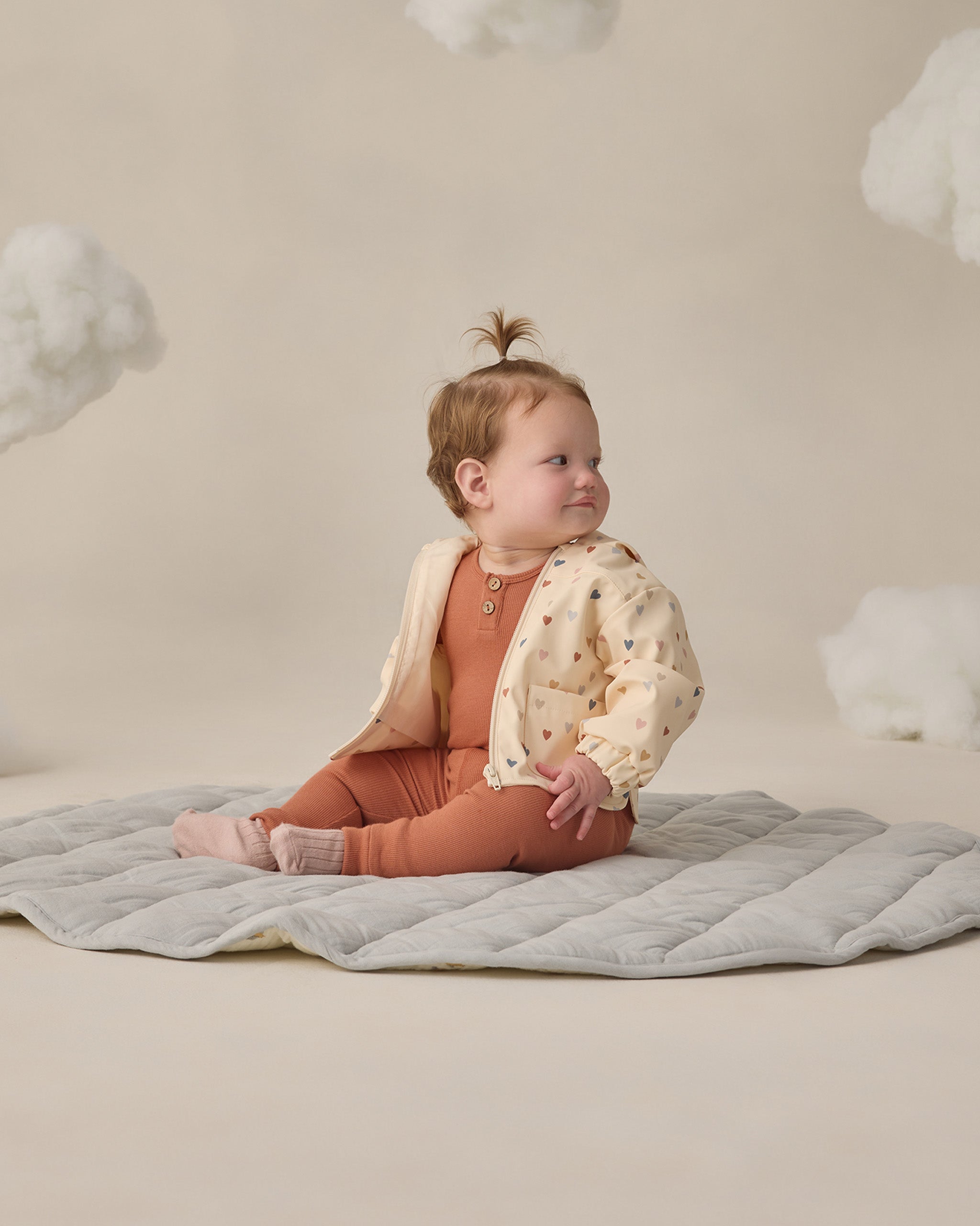 Quincy Mae Rain Coat - Confetti Heart Small