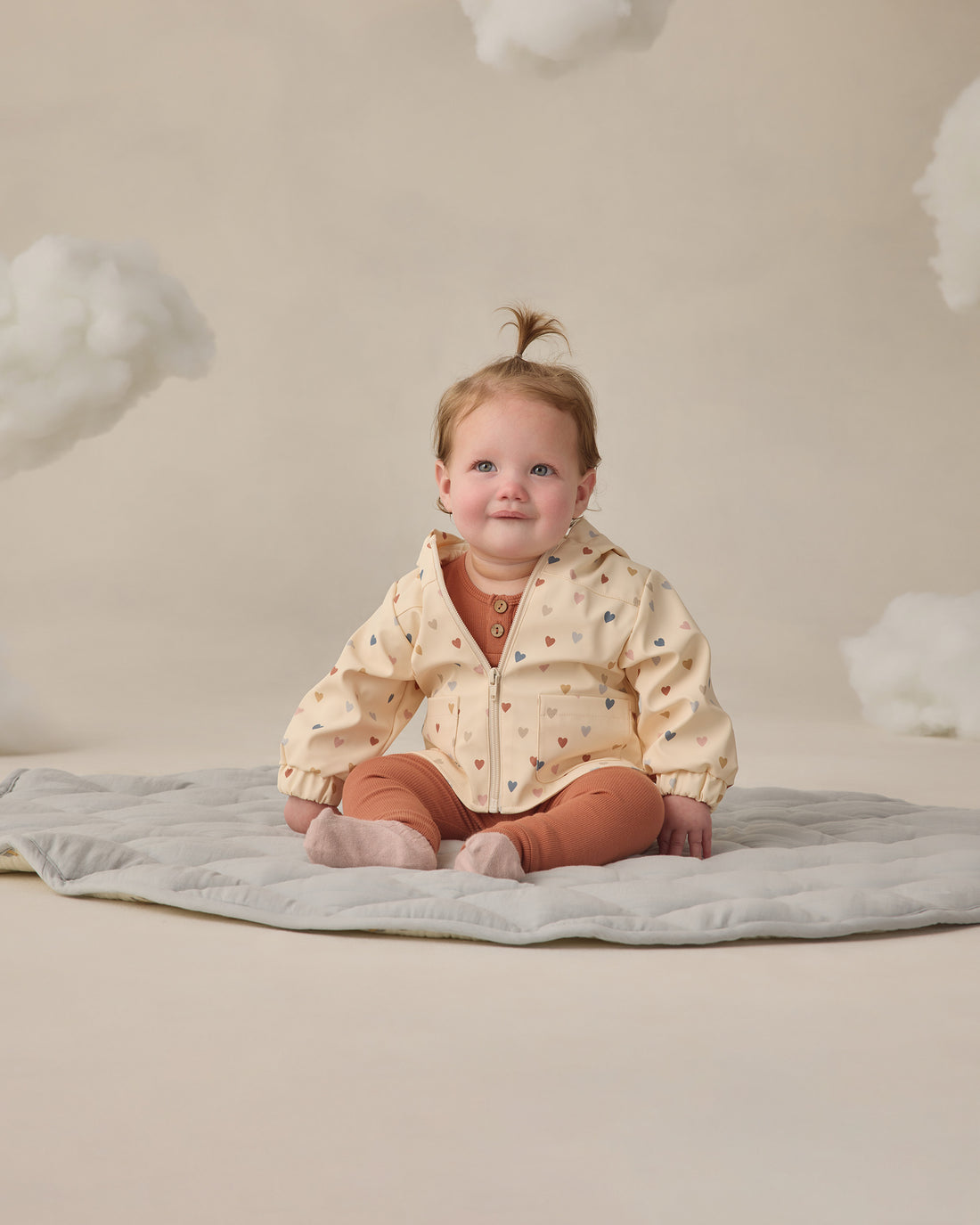 Quincy Mae Rain Coat - Confetti Heart Small
