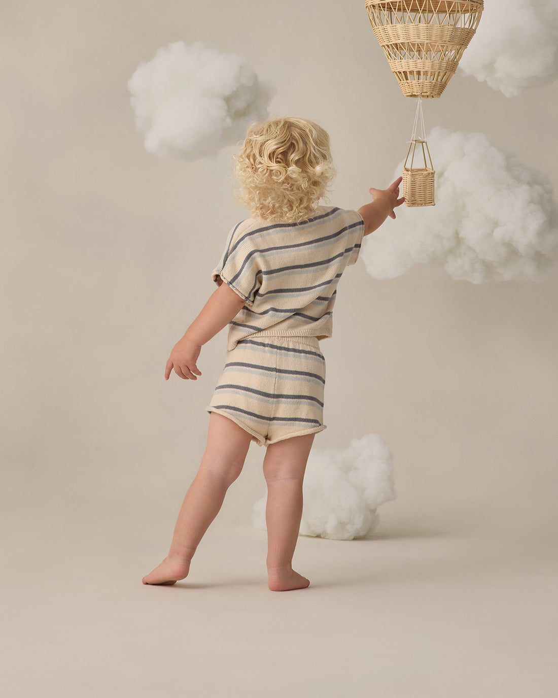 Quincy Mae Relaxed Summer Knit Set - Ocean Stripe