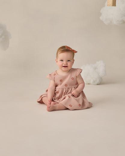 Quincy Mae Flutter Sleeve Dress - Pink Daisy