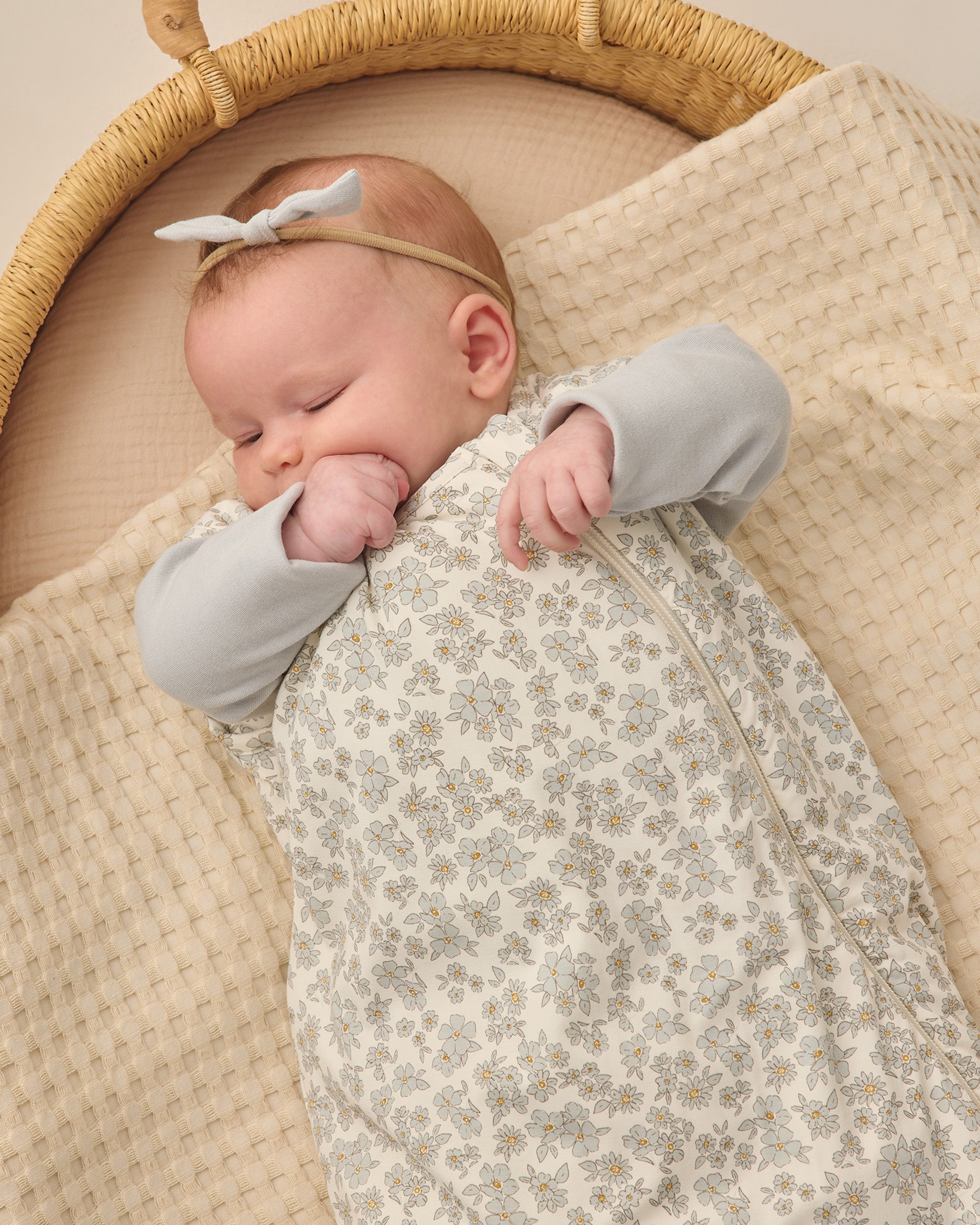 Quincy Mae Bamboo Sleep Bag - Blue Floral