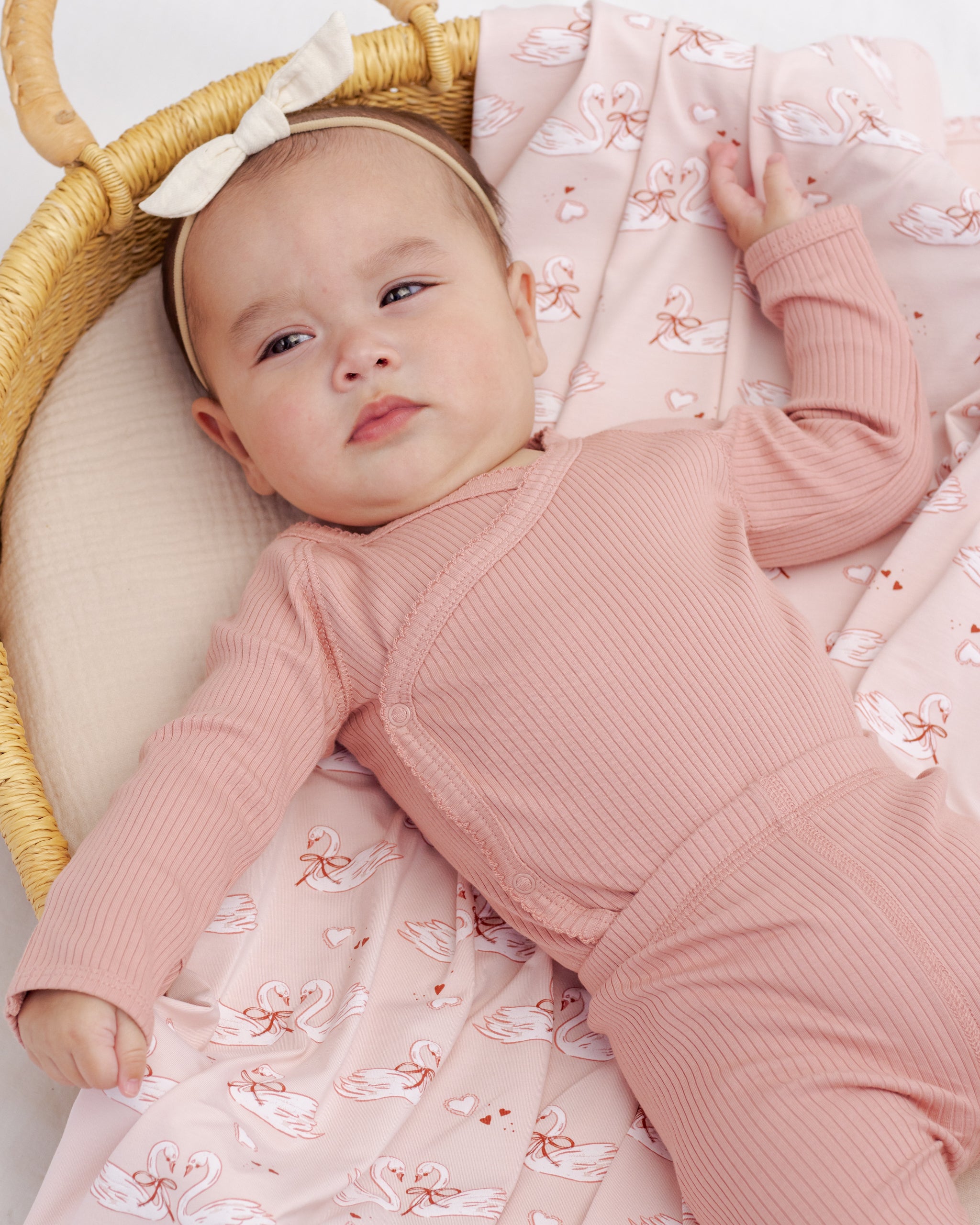 Quincy Mae Side Snap Bodysuit - Pink