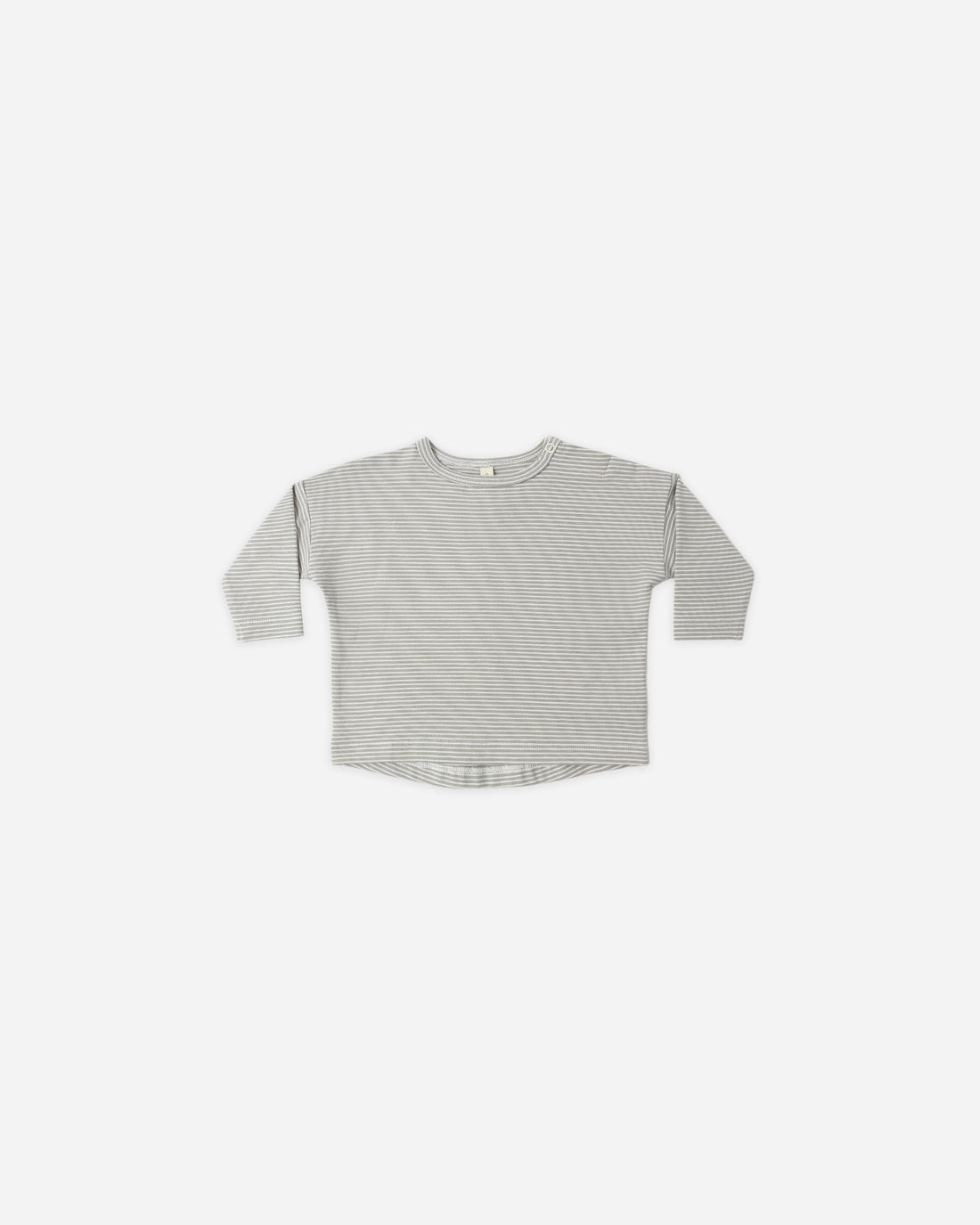 Quincy Mae Long Sleeve Tee - Sage Micro Stripe