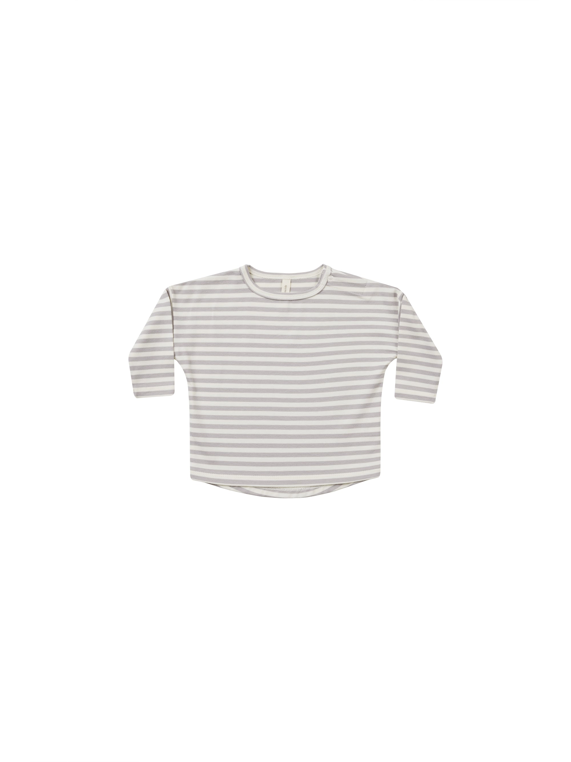 Quincy Mae Long Sleeve Tee - Periwinkle Stripe