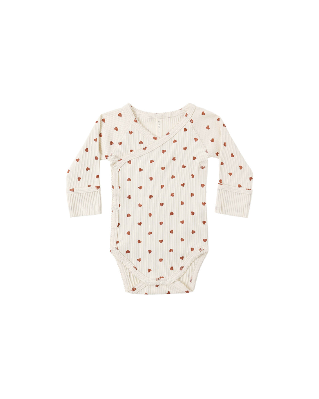 Quincy Mae Side Snap Bodysuit - Red Hearts