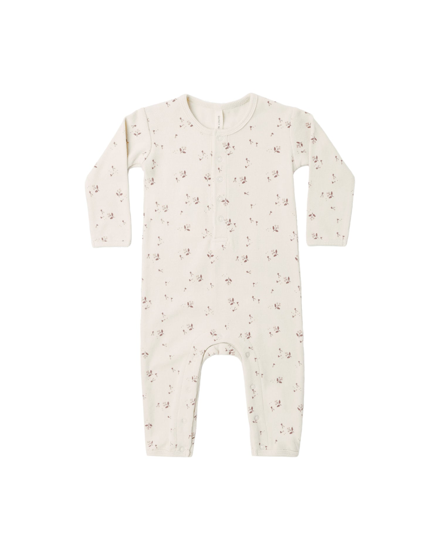 Quincy Mae Ribbed Baby Jumpsuit - Fall Ditsy