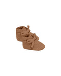 Quincy Mae Ribbed Baby Booties - Cinnamon