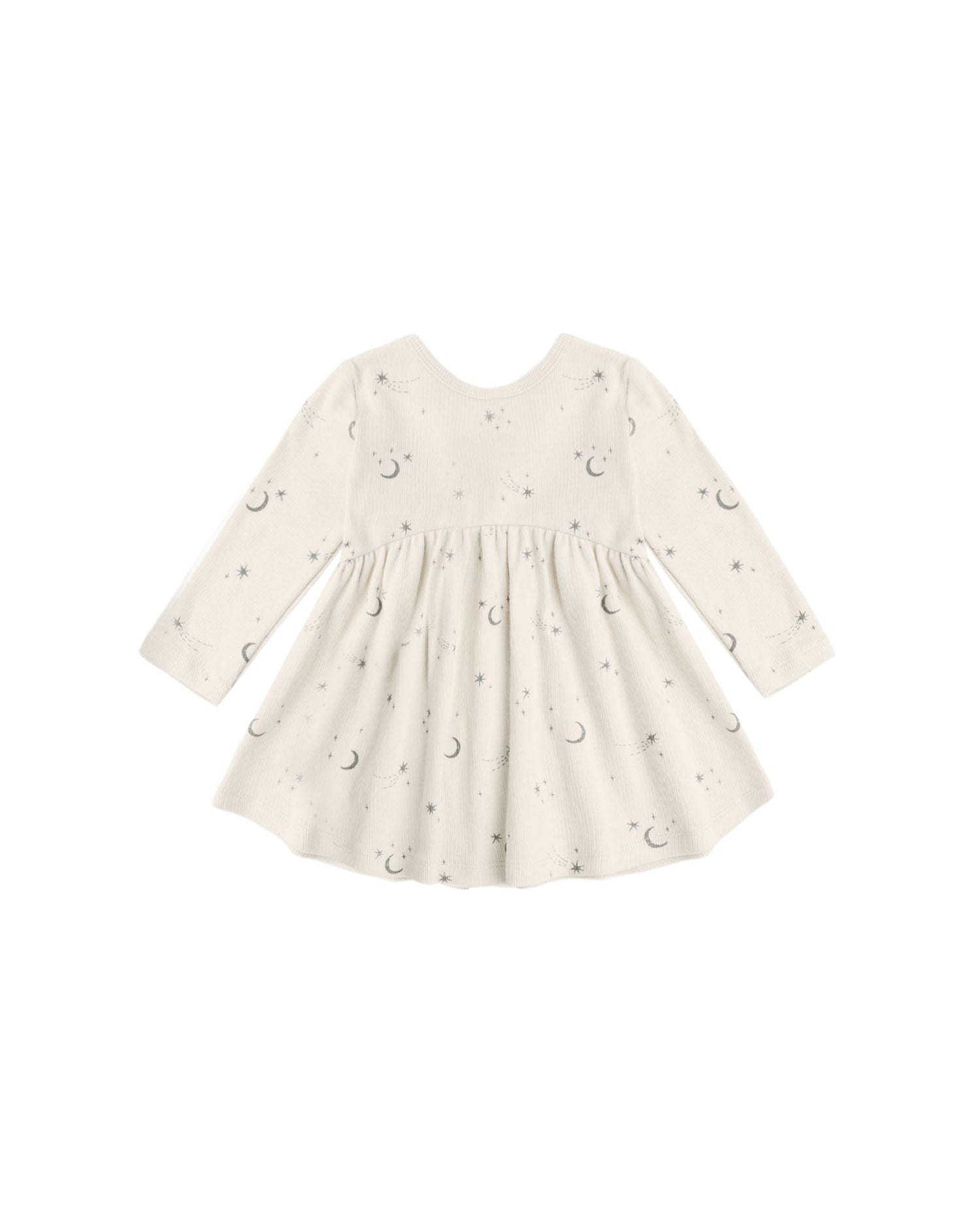Quincy Mae Ribbed long Sleeve Dress - Celestial
