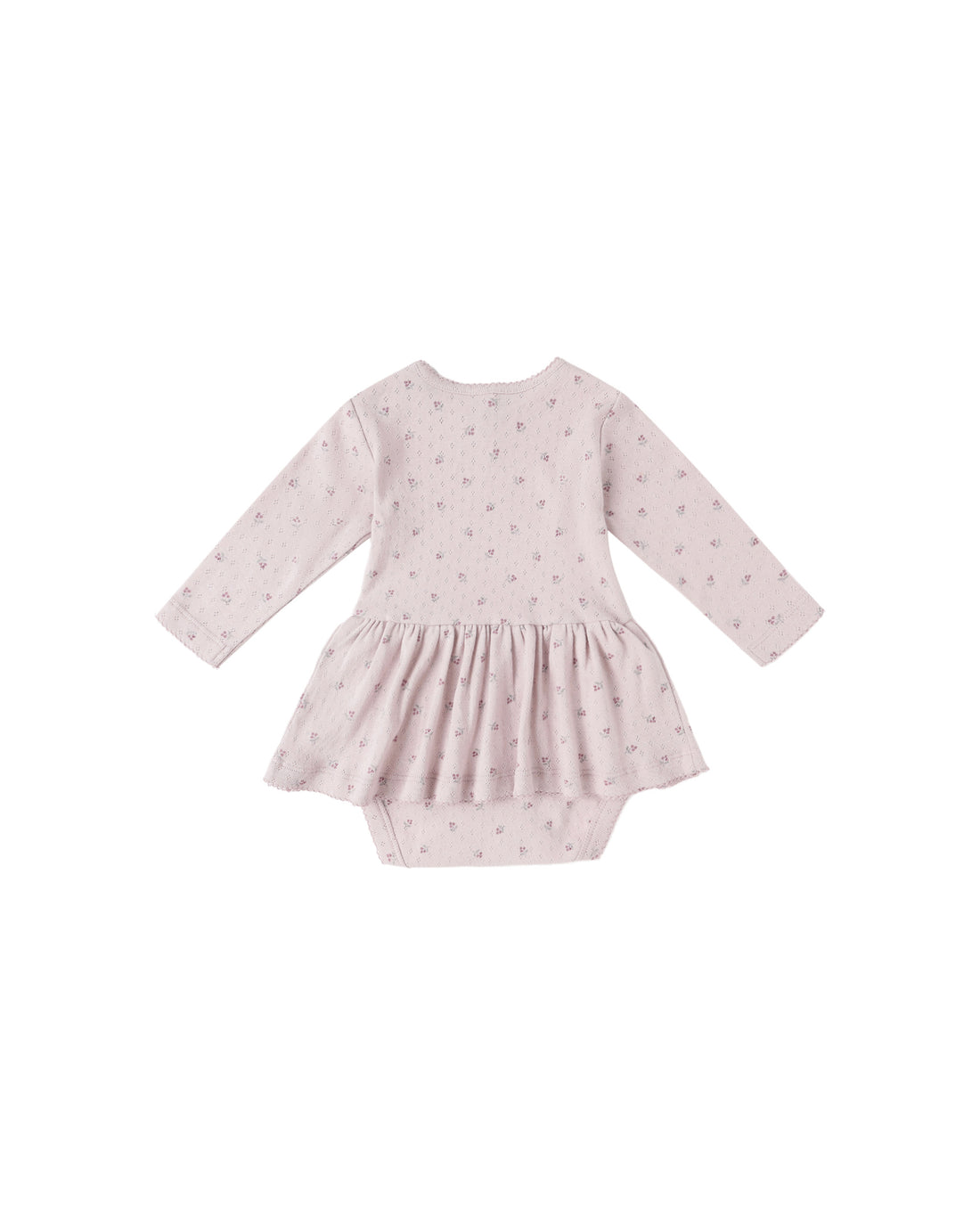 Quincy Mae Pointelle Skirted Bodysuit - Lilac Ditsy