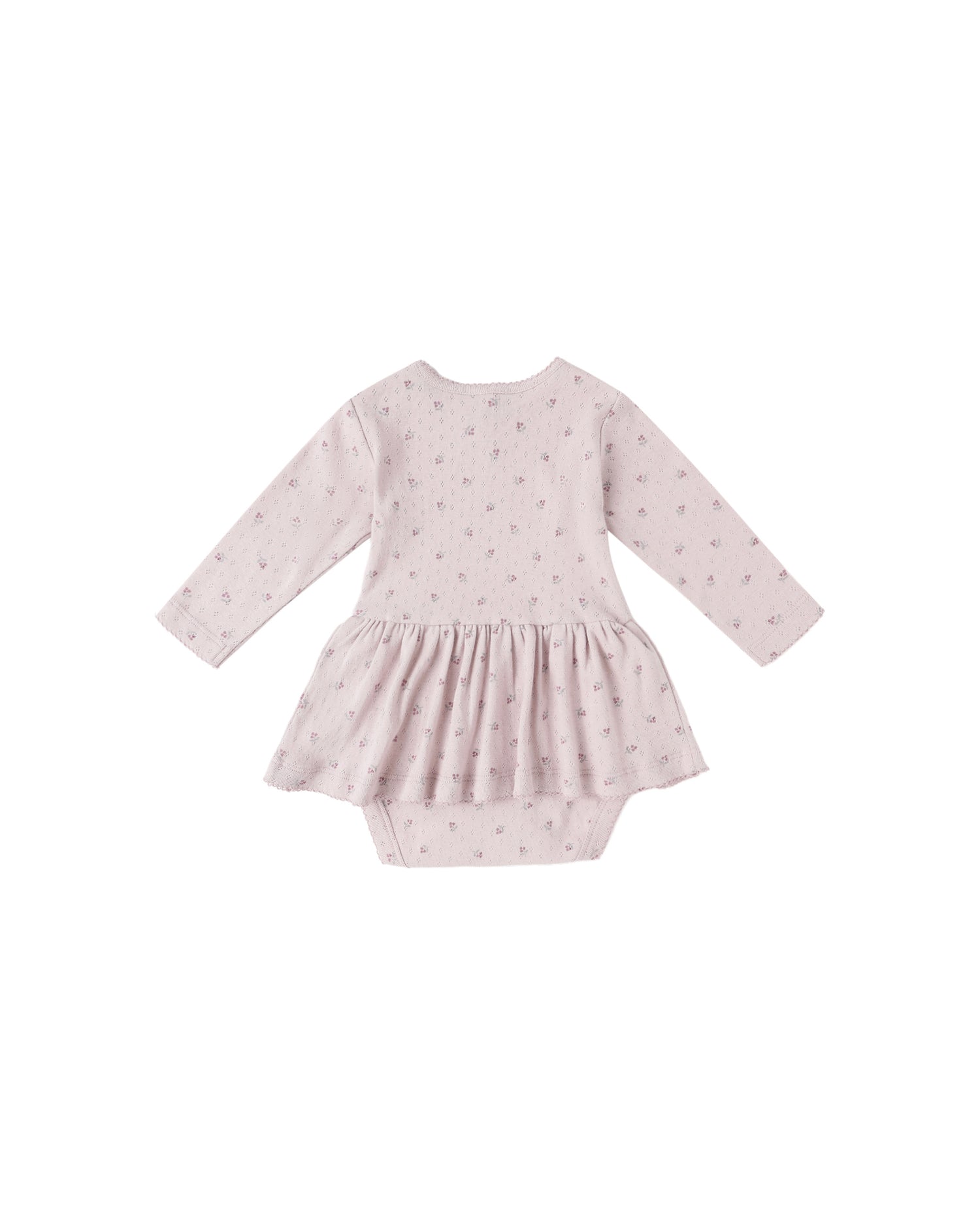 Quincy Mae Pointelle Skirted Bodysuit - Lilac Ditsy