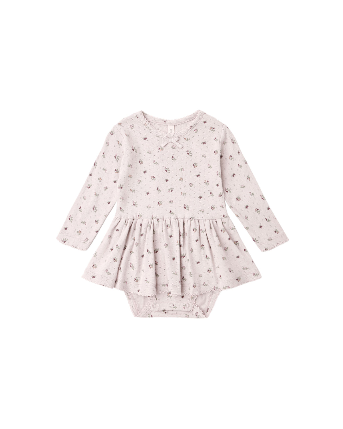 Quincy Mae Pointelle Skirted Bodysuit - Heart Ditsy