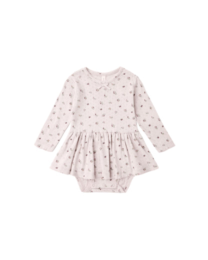 Quincy Mae Pointelle Skirted Bodysuit - Heart Ditsy