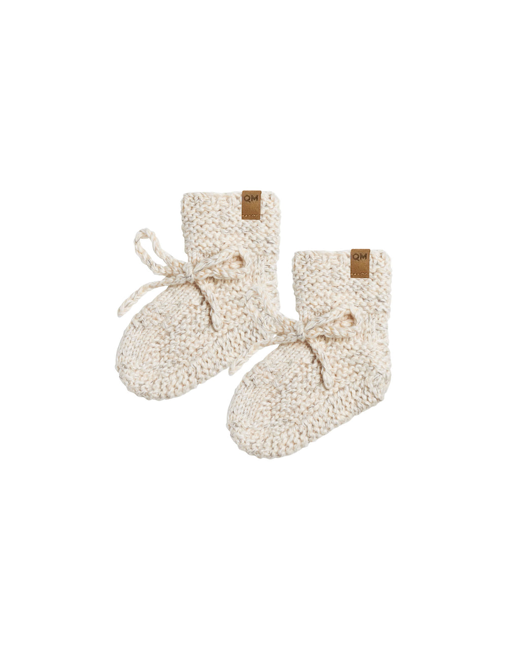 Quincy Mae Knit Booties- Natural Speckled