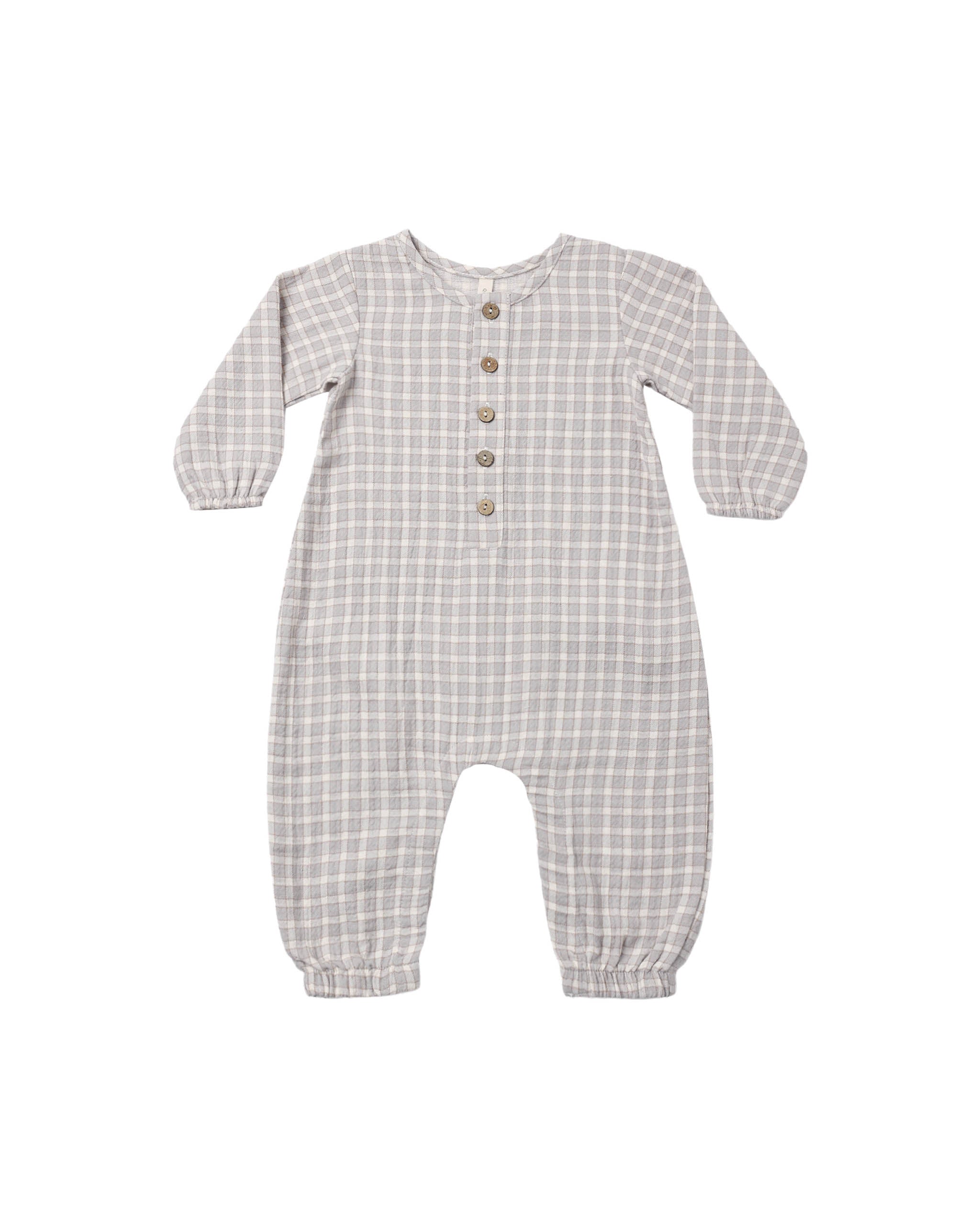 Quincy Mae Woven Jumpsuit - Blue Gingham