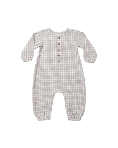 Quincy Mae Woven Jumpsuit - Blue Gingham