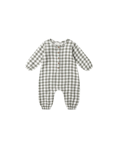Quincy Mae Woven Jumpsuit - Forest Check