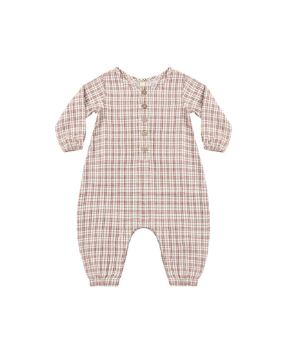Quincy Mae Woven Jumpsuit - Christmas Plaid