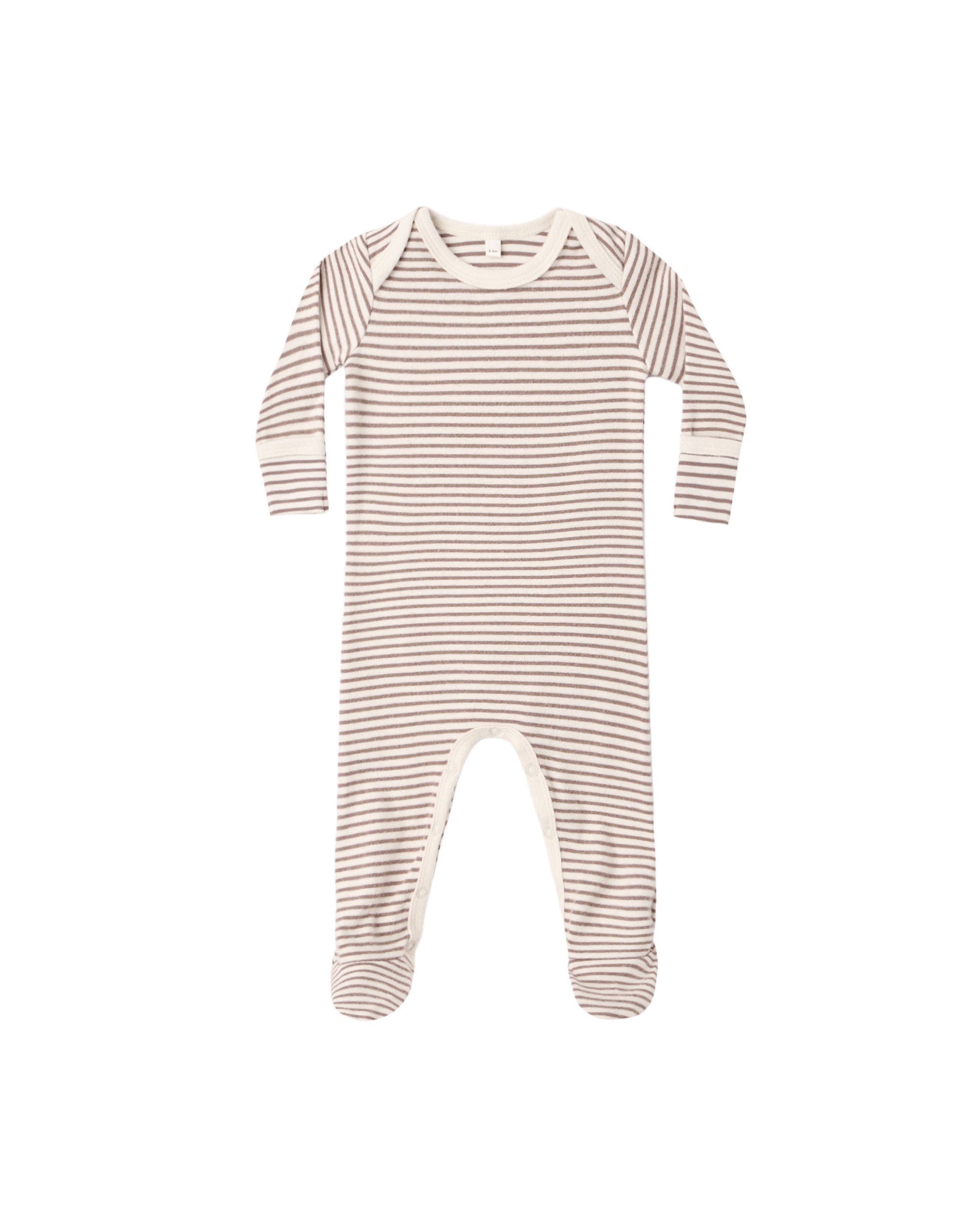 Quincy Mae Baby Footie - Cocoa Microstripe