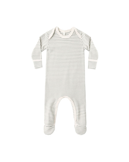 Quincy Mae Baby Footie - Laurel Microstripe