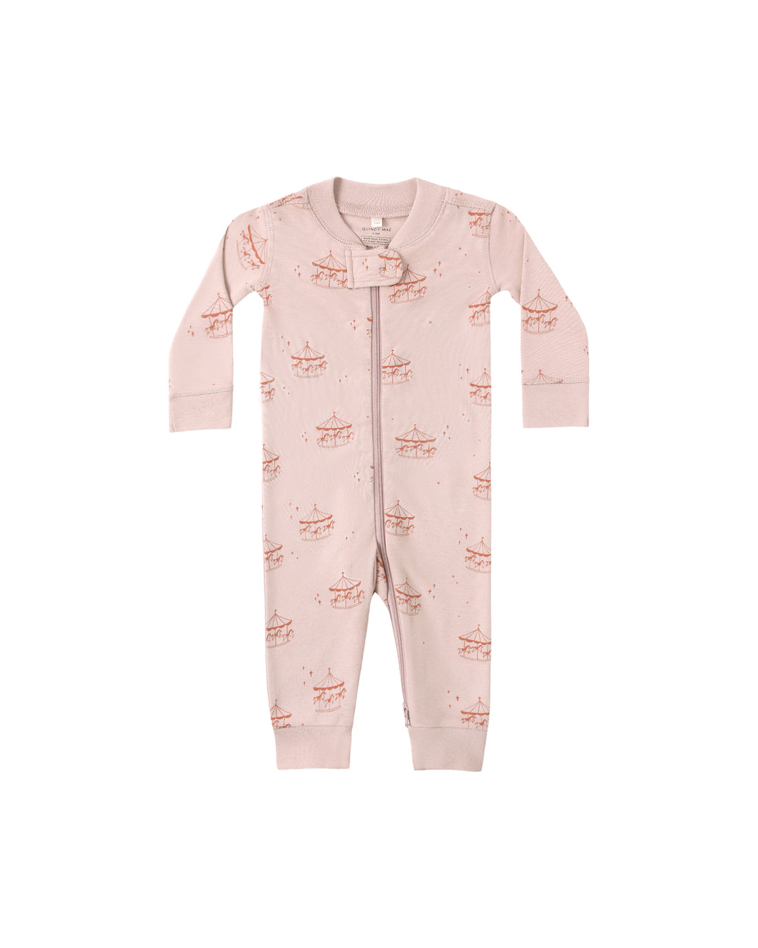 Quincy Mae Zip Longsleeve Sleeper - Carousel