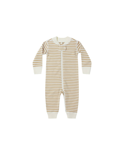 Quincy Mae Zip Long Sleeve Sleeper - Gold Stripe