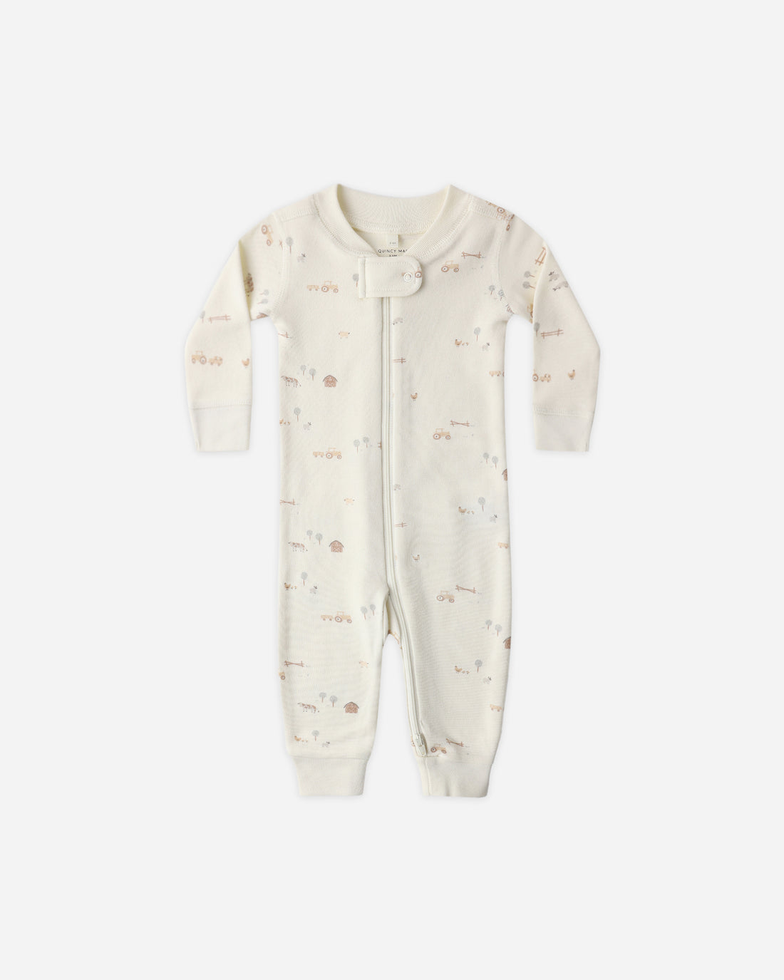 Quincy Mae Zip Long Sleeve Sleeper Footie - Farm