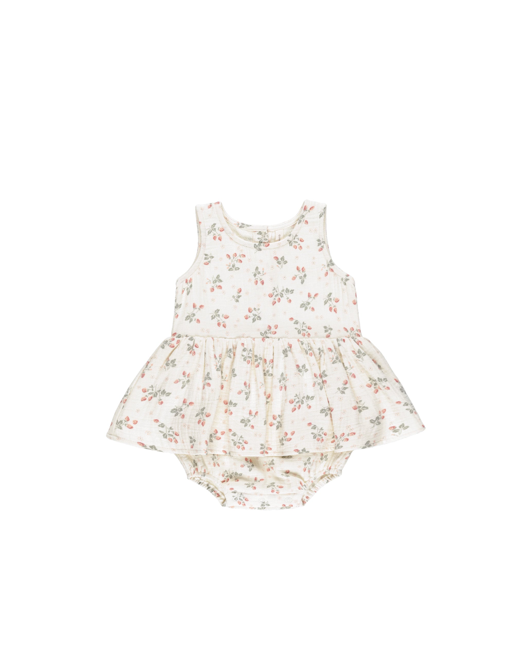 Quincy Mae Skirted Tank Romper - Strawberries