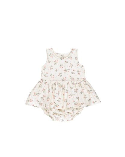 Quincy Mae Skirted Tank Romper - Strawberries