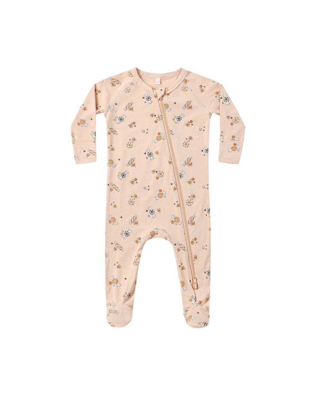 Quincy Mae Bamboo Zip Footie - Candy