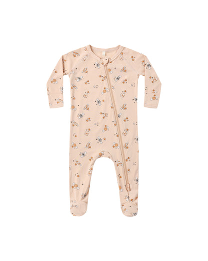 Quincy Mae Bamboo Zip Footie - Candy
