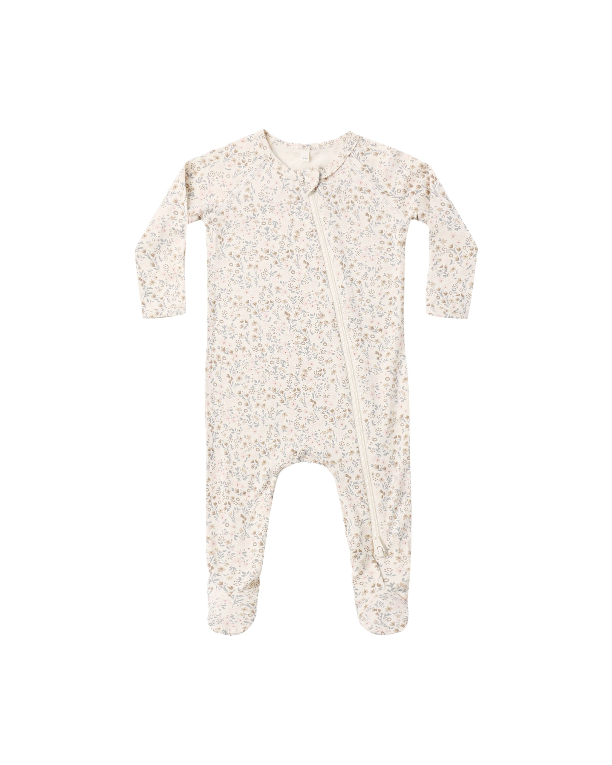 Quincy Mae Bamboo Zip Footie - Bloom