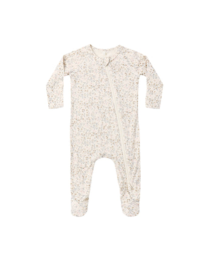 Quincy Mae Bamboo Zip Footie - Bloom