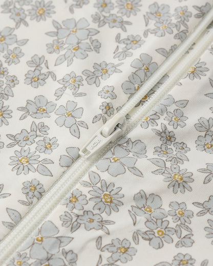 Quincy Mae Bamboo Zip Footie - Blue Floral
