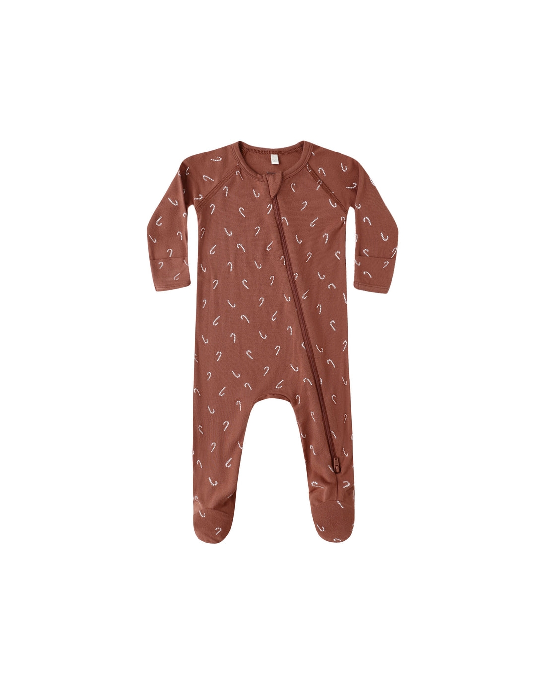 Quincy Mae Bamboo Zip Footie - Candy Canes
