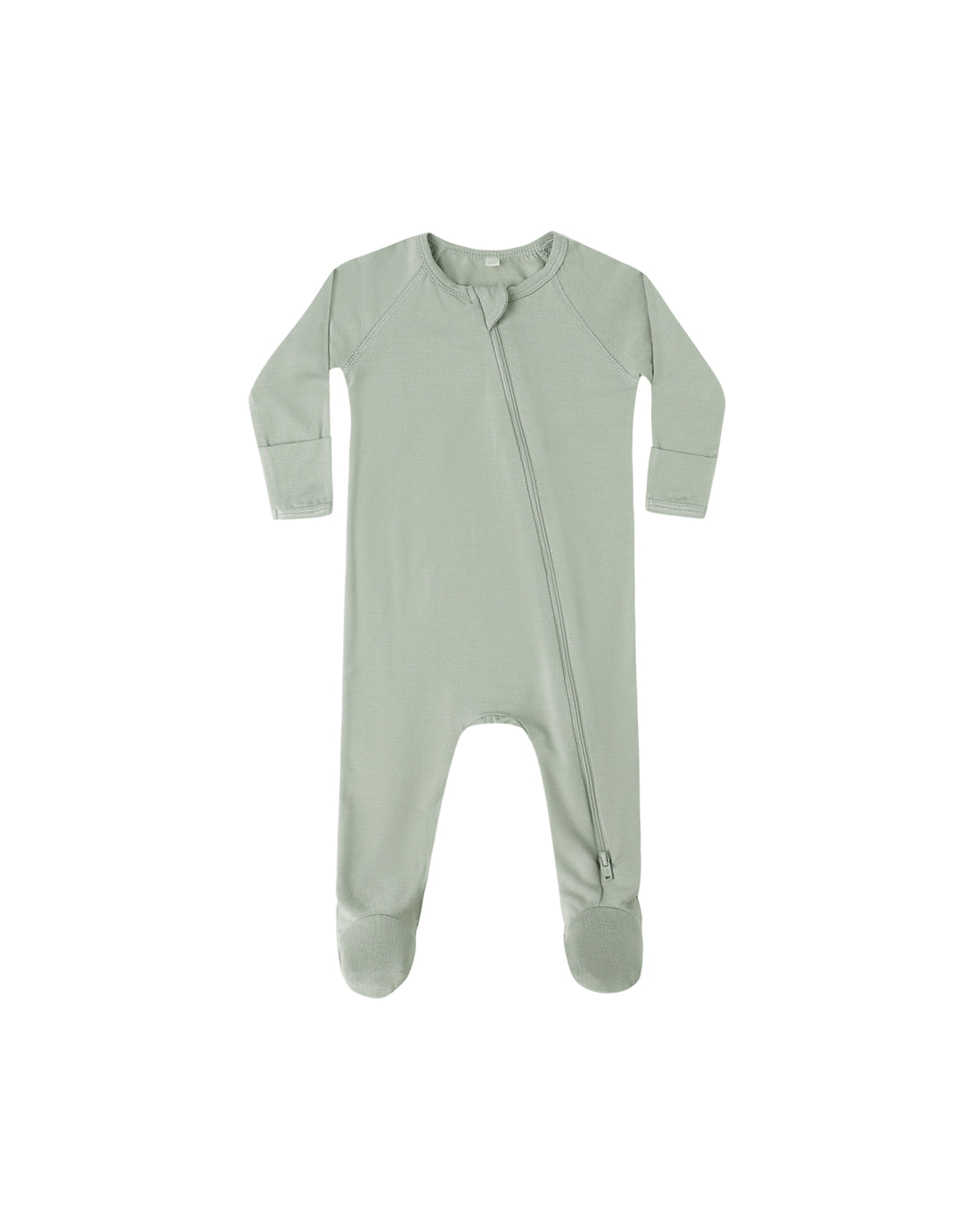 Quincy Mae Bamboo Zip Footie - Fern