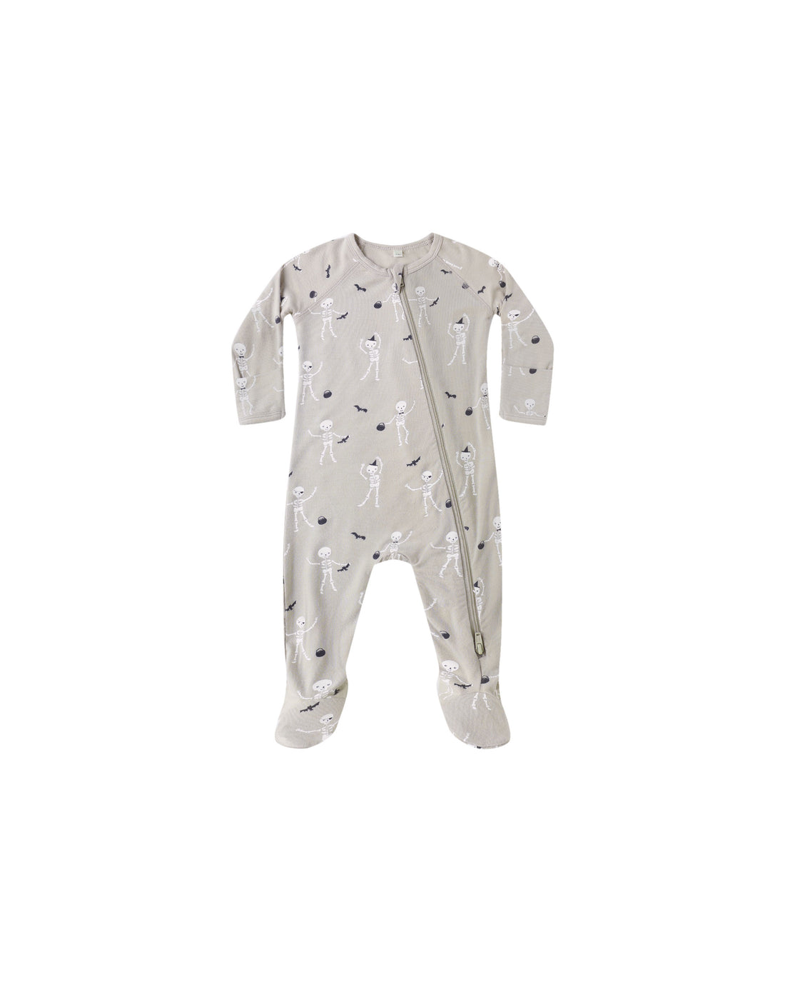Quincy Mae Bamboo Zip Footie - Skeletons