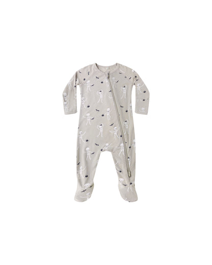 Quincy Mae Bamboo Zip Footie - Skeletons