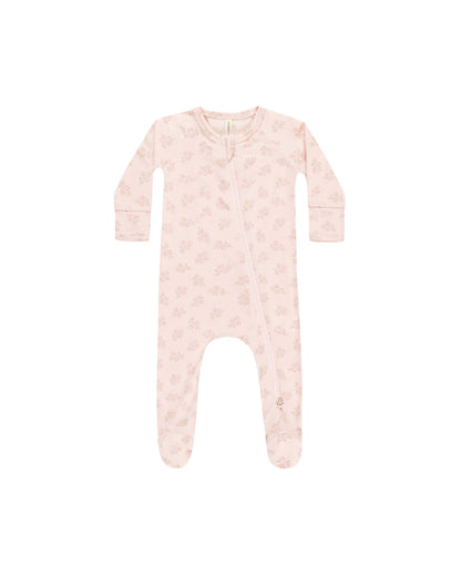 Quincy Mae Modal Zip Footie - Pink Blossom