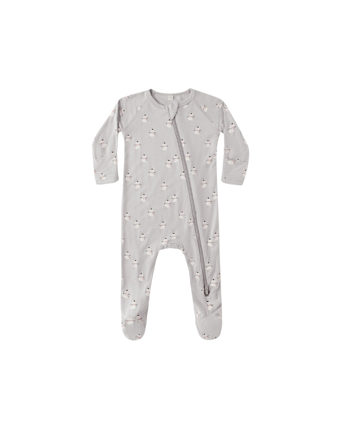 Quincy Mae Bamboo Zip Footie - Snowmen