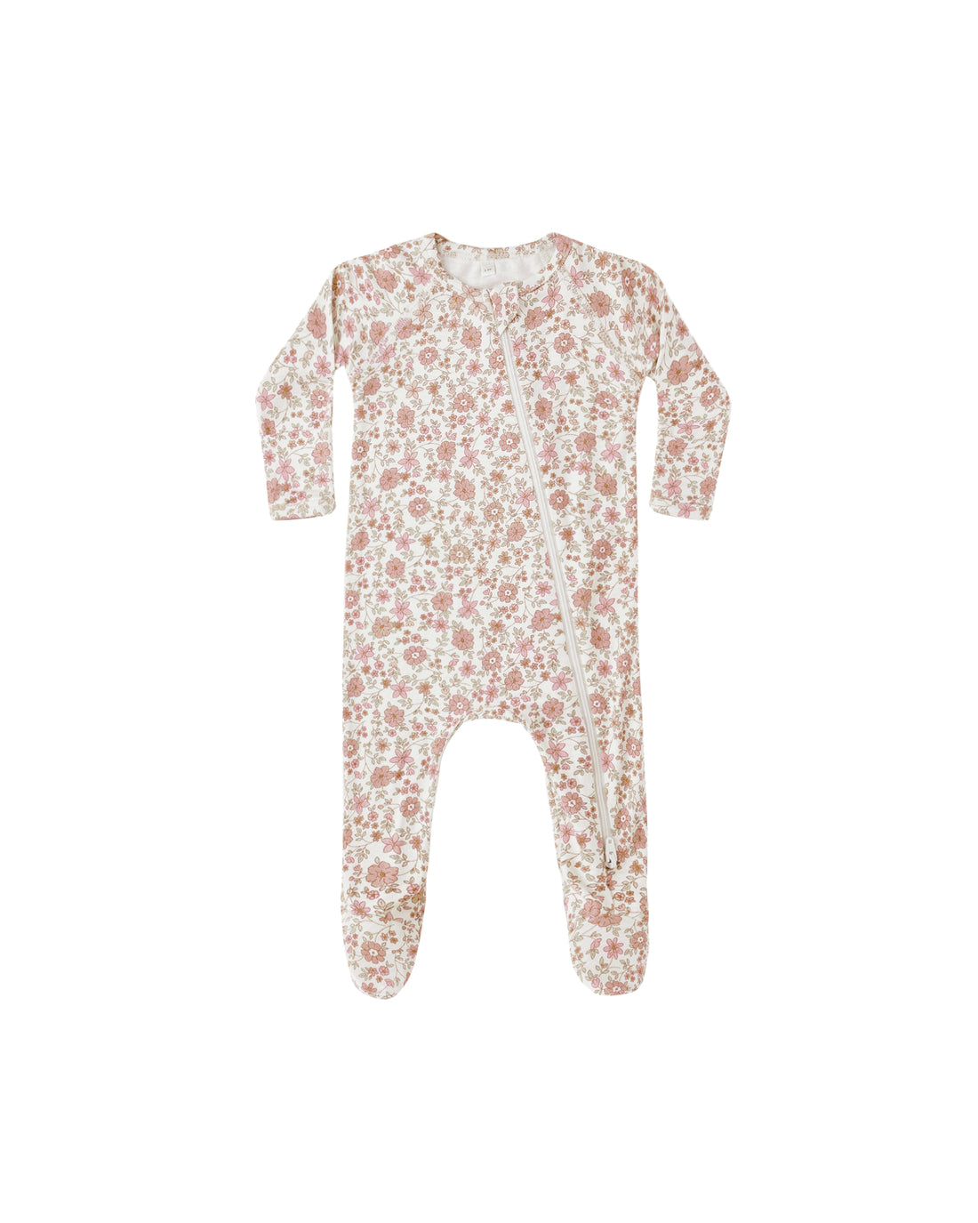 Quincy Mae Bamboo Zip Footie - Bloom