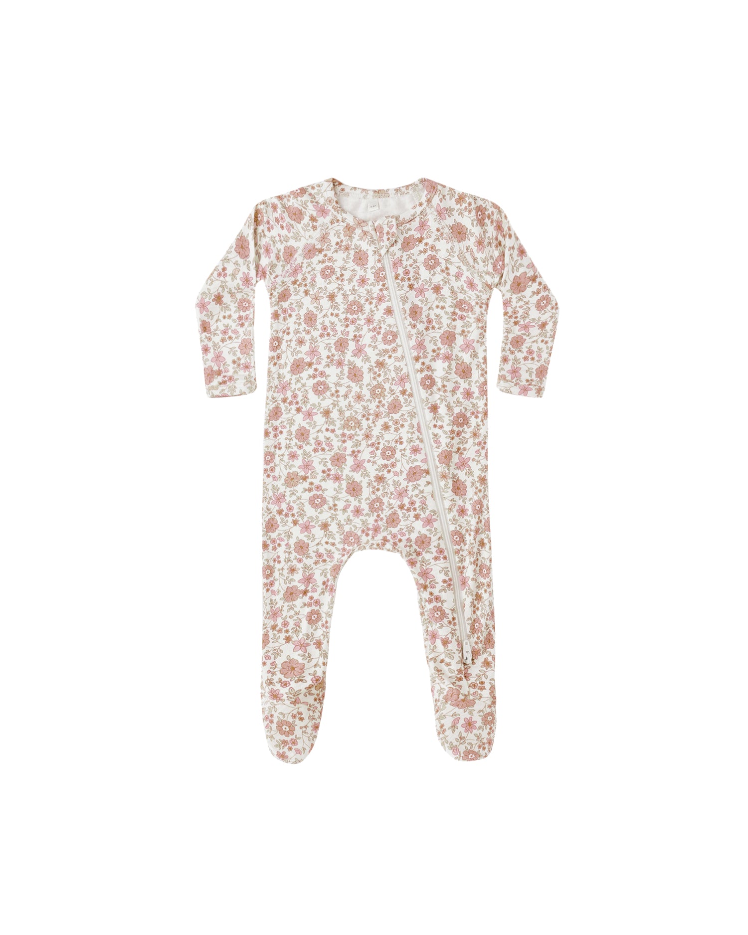 Quincy Mae Bamboo Zip Footie - Bloom