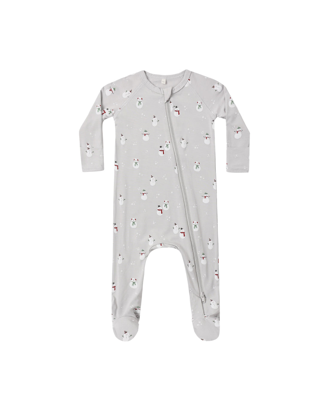 Quincy Mae Bamboo Zip Footie - Snowman